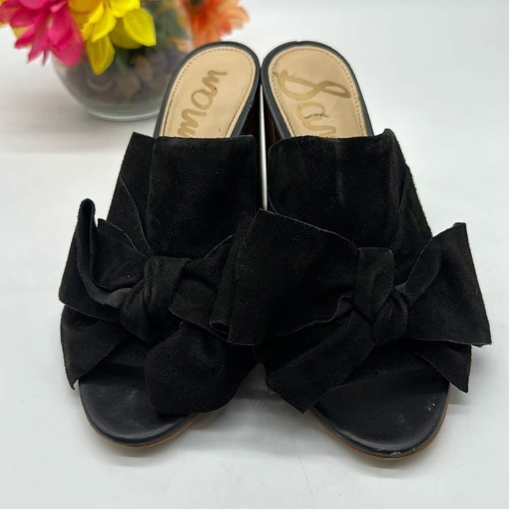 Sam Edelman Adorable Bow Velvet Sandals Heels Size 6.5 BHE6185D